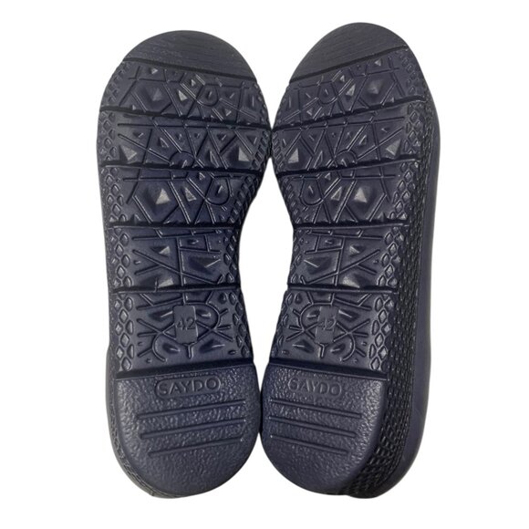 SAYDO Navy Blue Leather Peep Toe Wedge Heel Women's Comfort Shoes Size - Picture 8 of 9